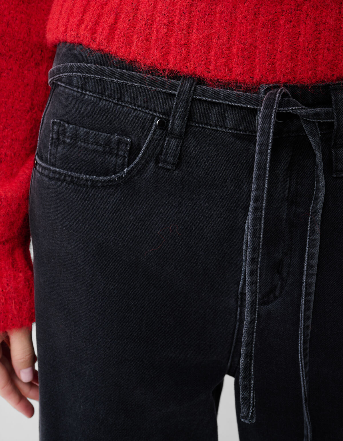 Tape Gerade Passform Denim Schwarz SHOEBY WOMEN