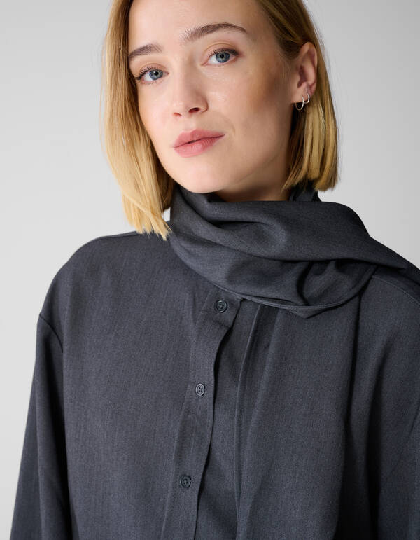 Oversized Tailored Bluse in Dunkelgrau By SHOEBY WOMEN