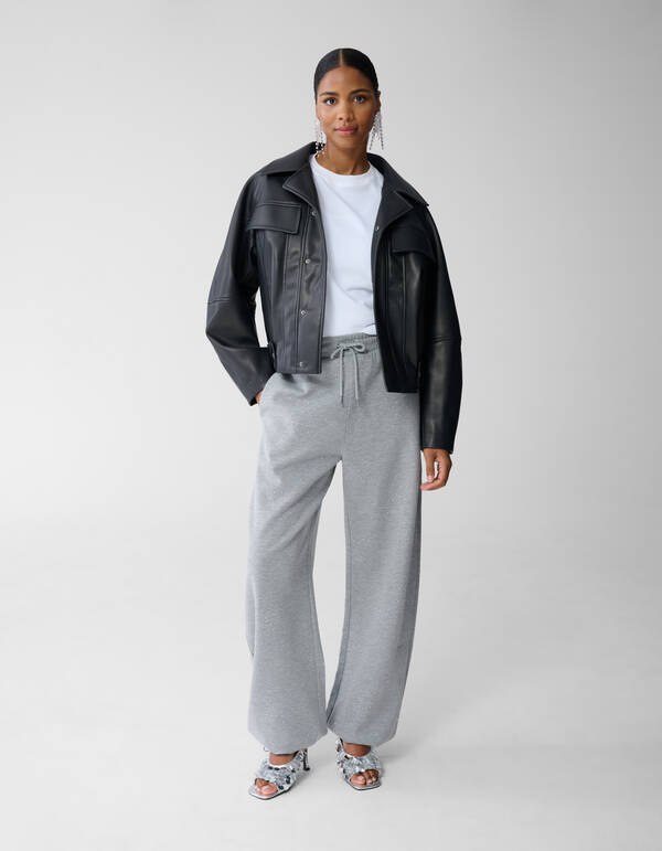 Oversized vegane Lederjacke Schwarz von Fred SHOEBY WOMEN