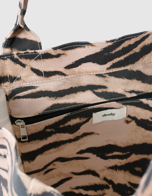 Tigerprint Stickerei Shopper Braun SHOEBY ACCESSOIRES