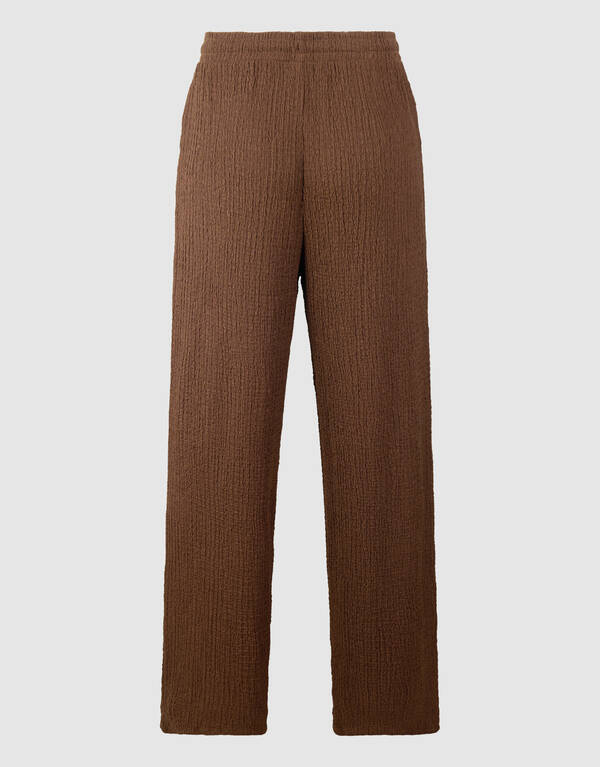 Crinkle Wide-Leg-Hose Braun SHOEBY WOMEN