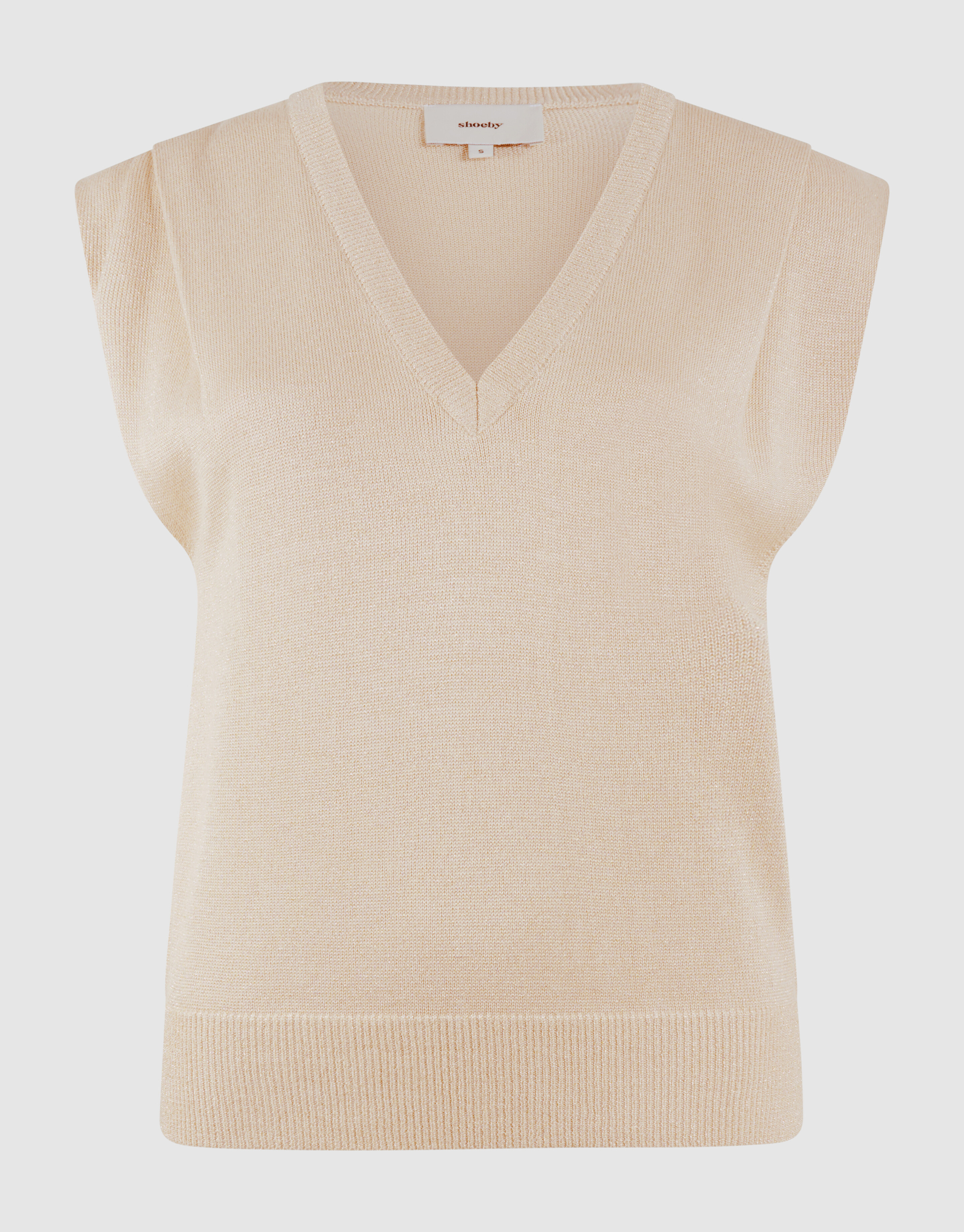 Glitzer-V-Ausschnitt-Top Sand SHOEBY WOMEN
