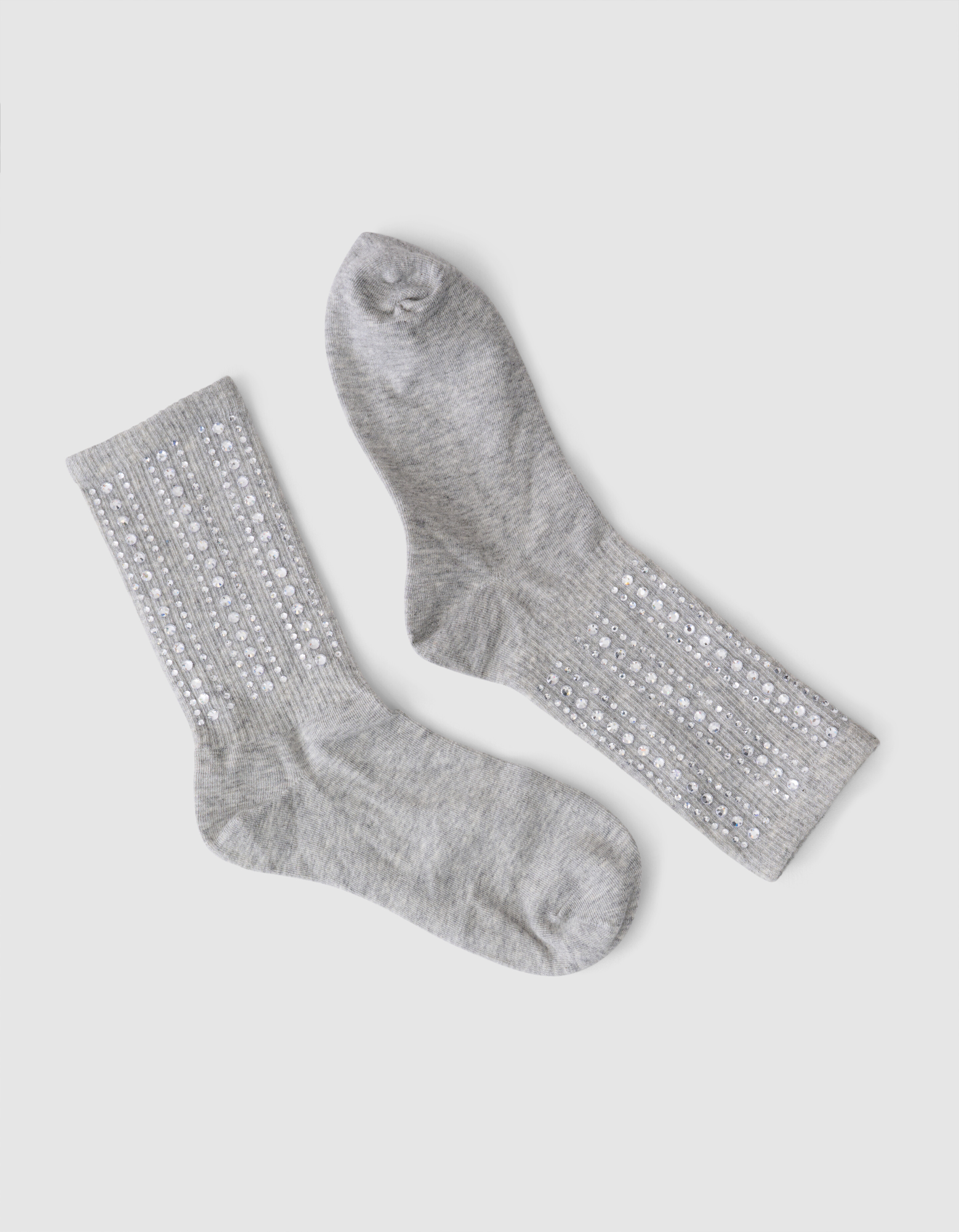 Strass-Socke Hellgrau SHOEBY ACCESSOIRES