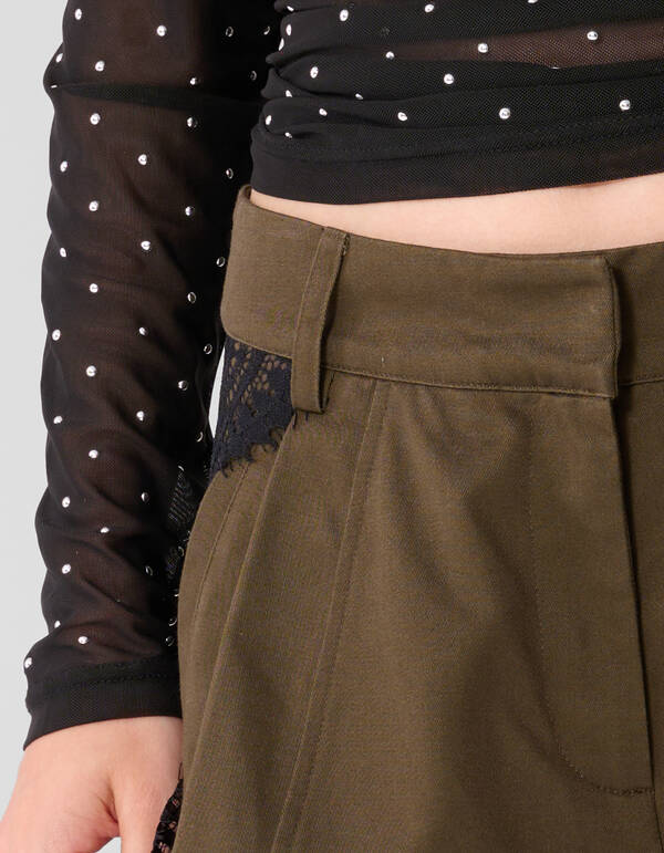 Cargohose mit Schn&uuml;rung Dunkelbraun SHOEBY WOMEN