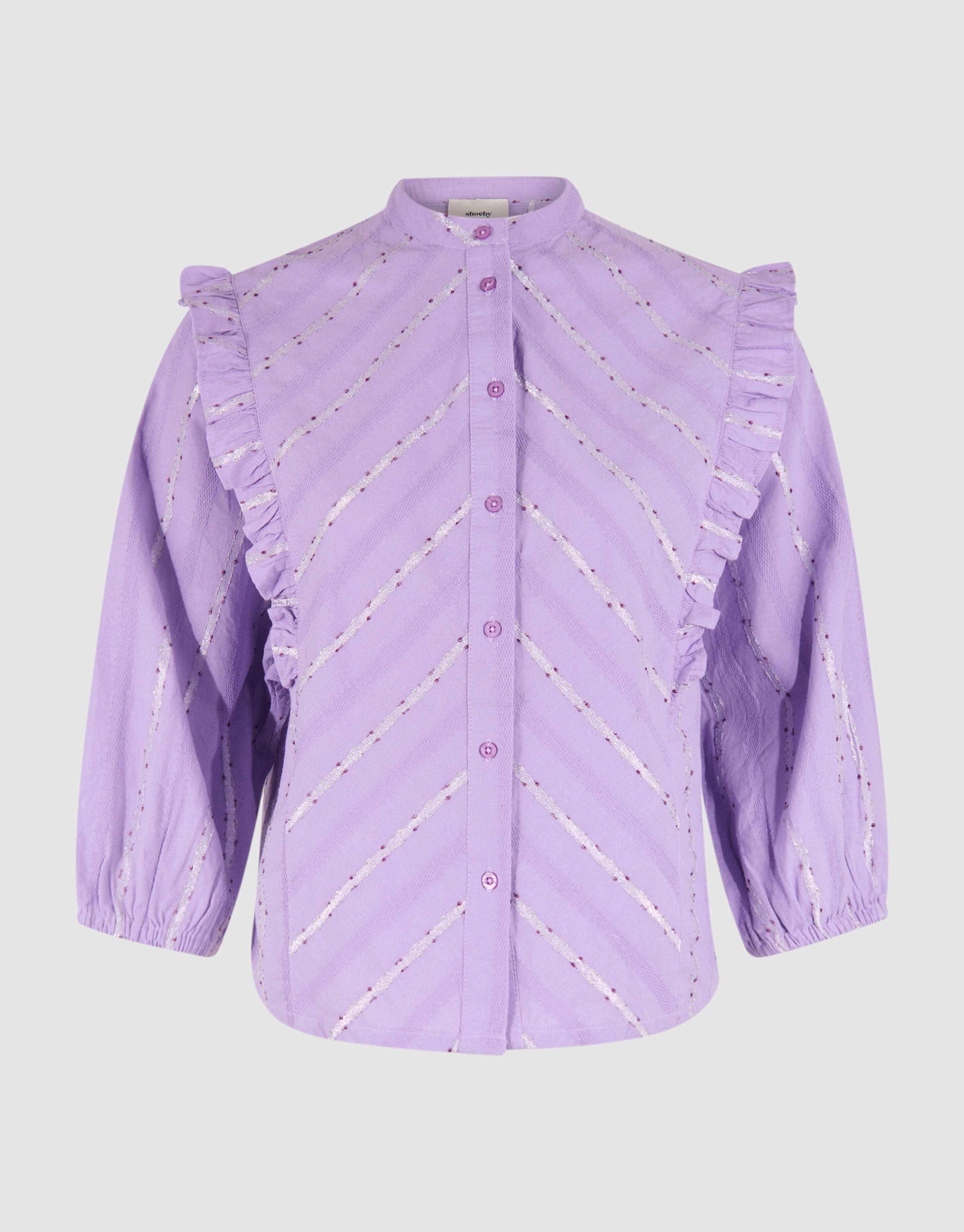 Jacquard-Rüschen-Bluse Hellviolett SHOEBY WOMEN