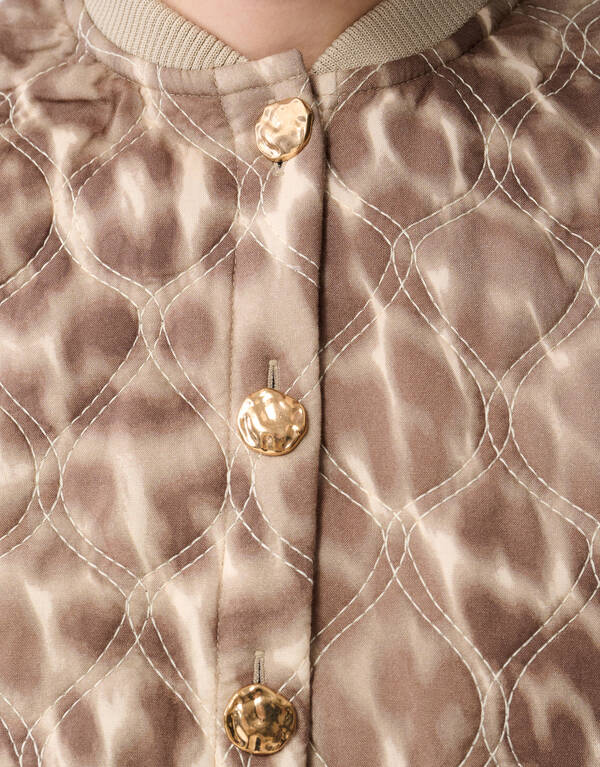 Kurz&auml;rmelige Bomberjacke mit Leopardenmuster Hellb SHOEBY WOMEN