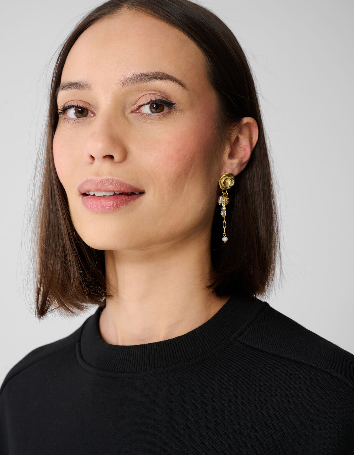 Runde Perlenohrringe Gold SHOEBY ACCESSOIRES