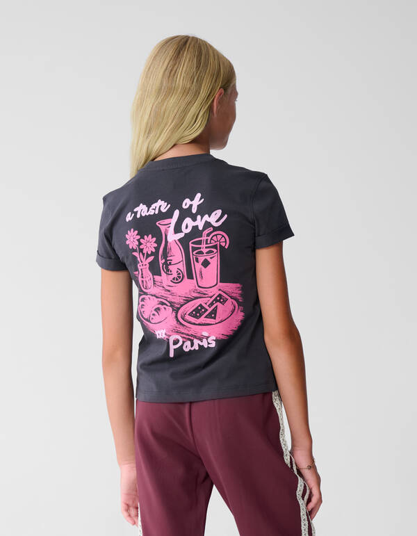 Taste Of Love Kunstwerk T-shirt Dunkelgrau SHOEBY GIRLS