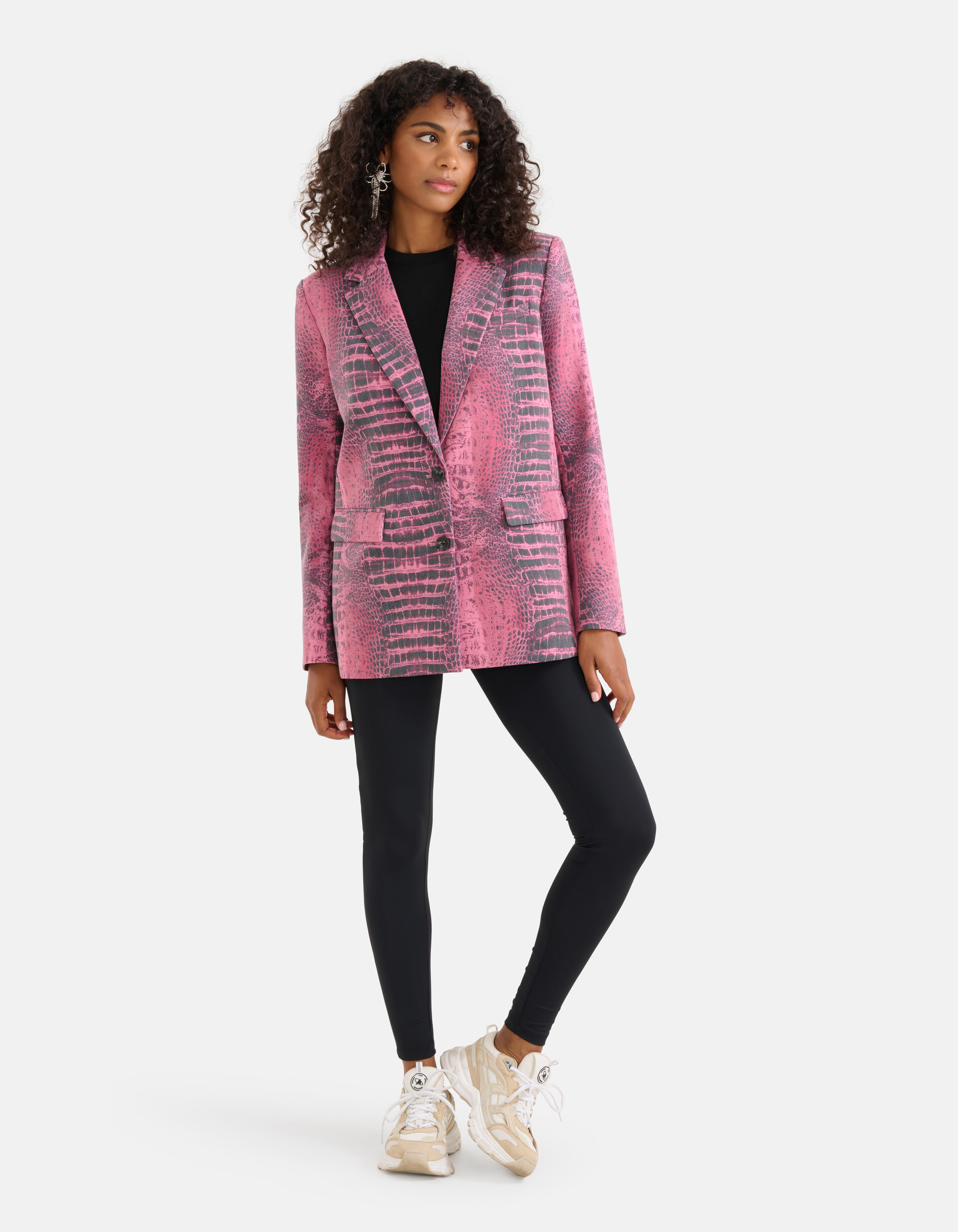 Blazer mit Krokoprägung Rosa SHOEBY WOMEN