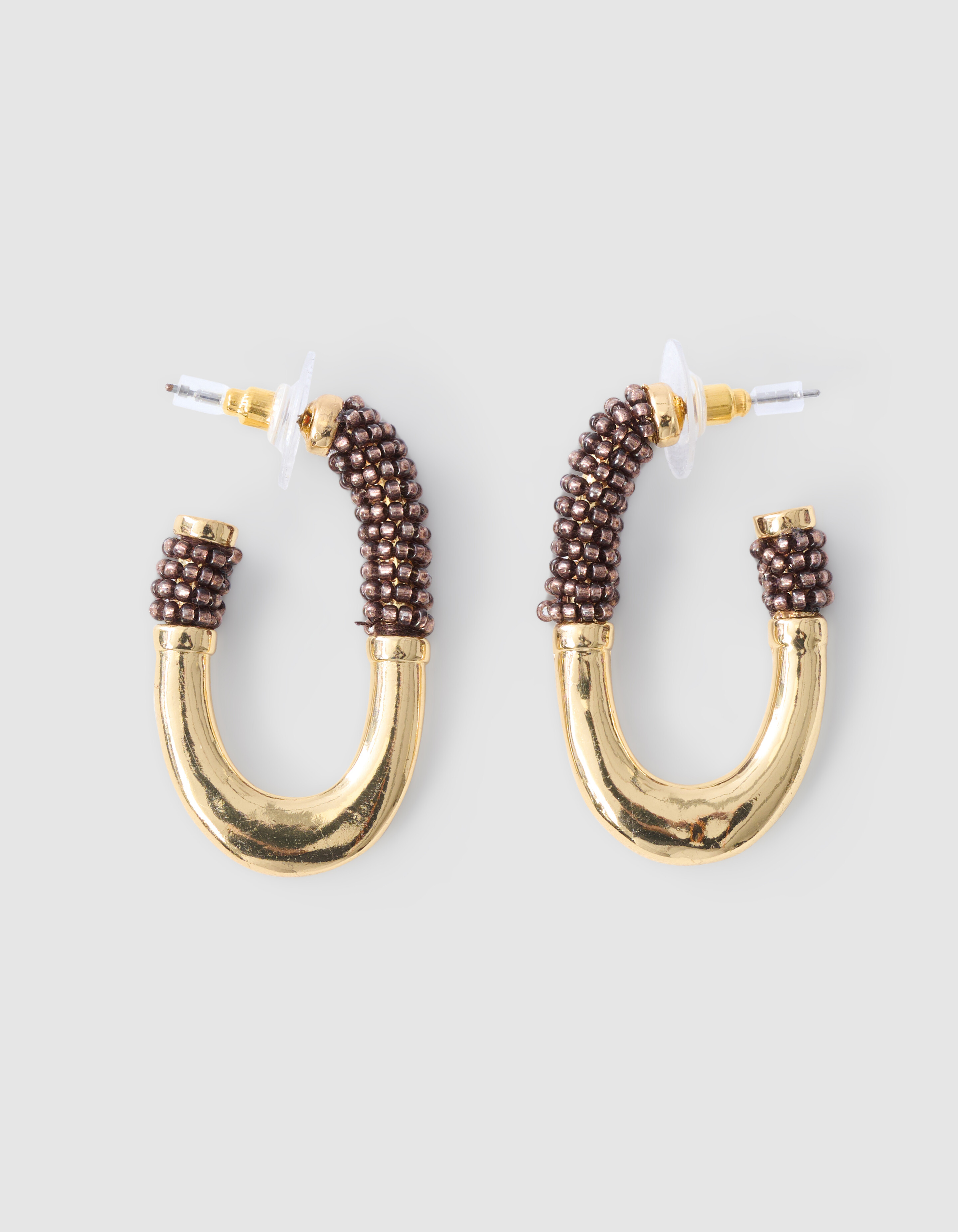 Ovale Ohrringe mit Perlen Gold SHOEBY ACCESSOIRES