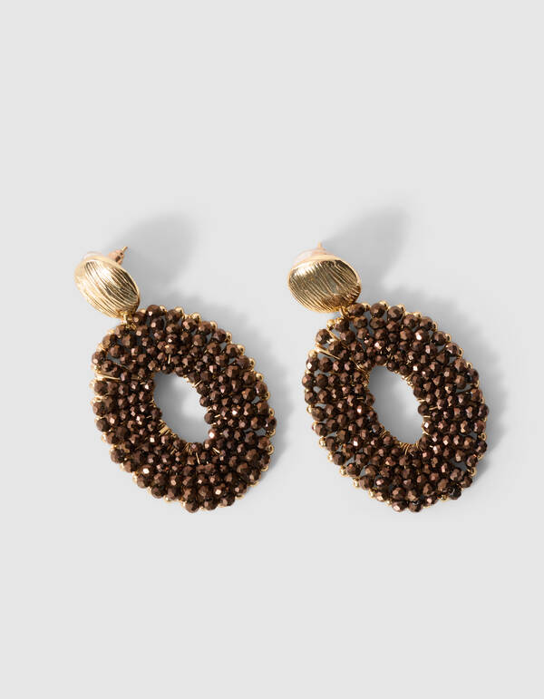 Beaded Ohrringe Braun/Gold SHOEBY ACCESSOIRES