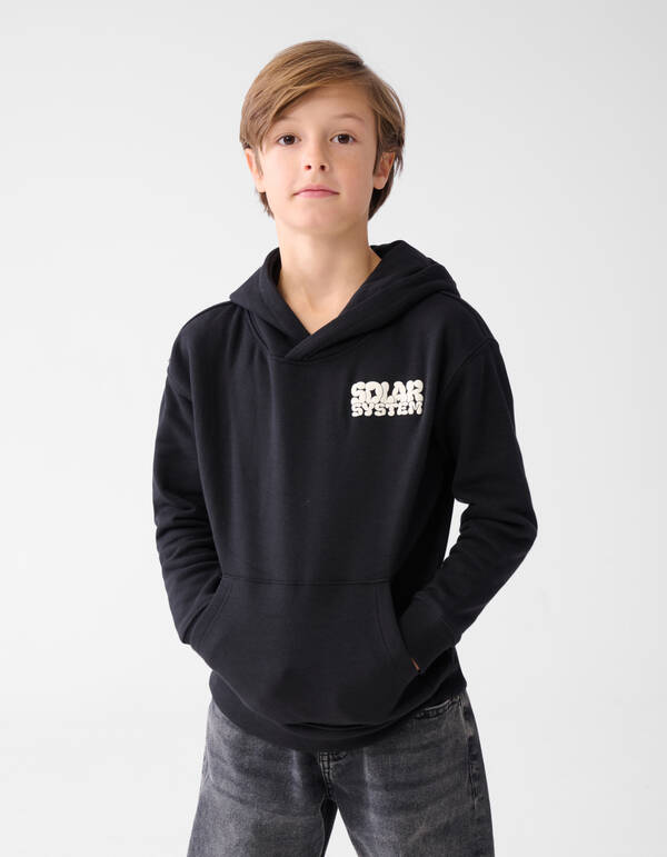 Text Print Hoodie Schwarz SHOEBY BOYS