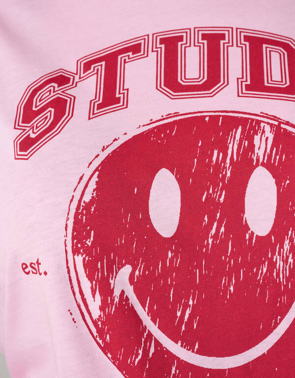 Smiley Kunstwerk T-shirt Rosa SHOEBY WOMEN