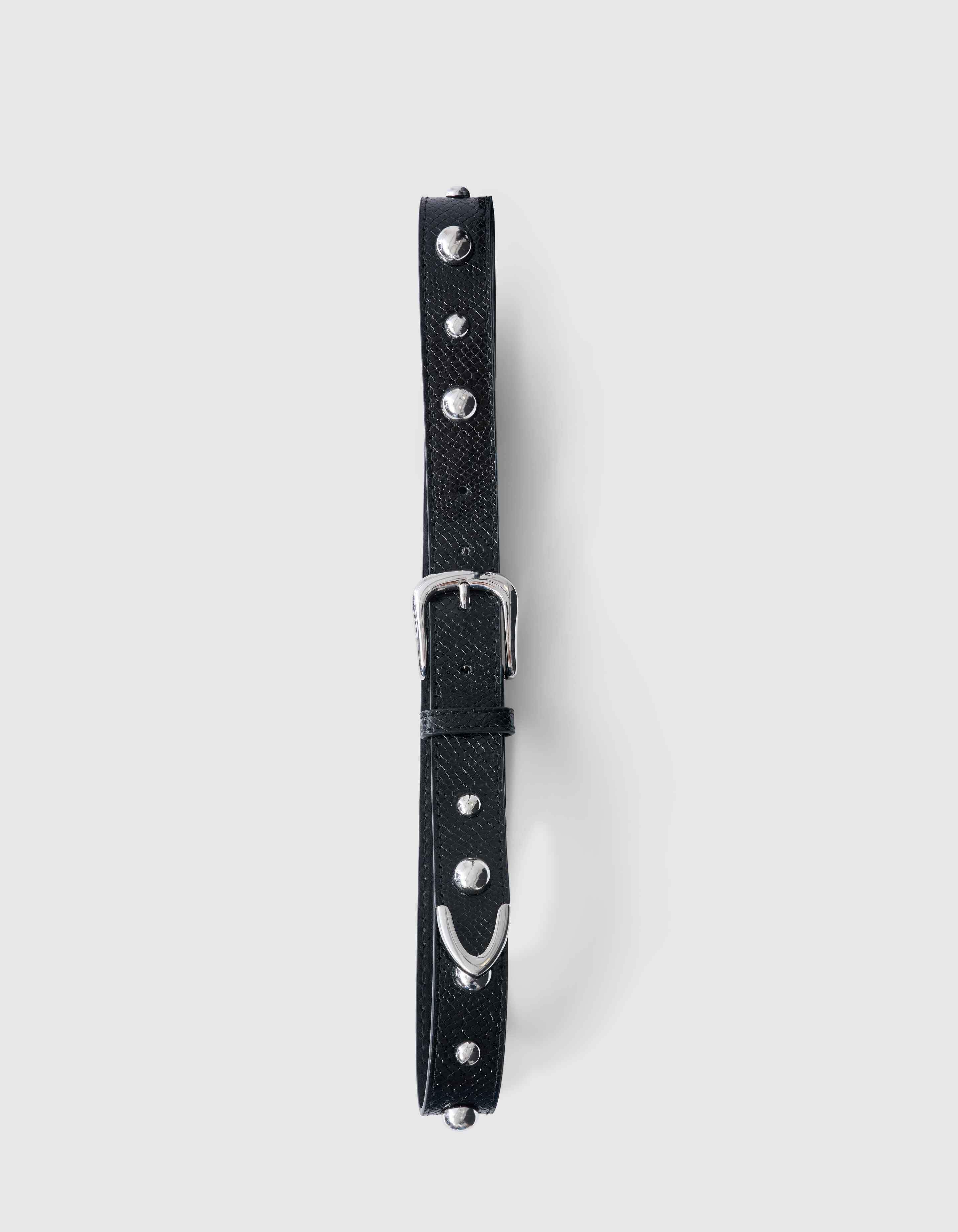 Kroko-Gürtel mit Nieten in Schwarz SHOEBY ACCESSOIRES