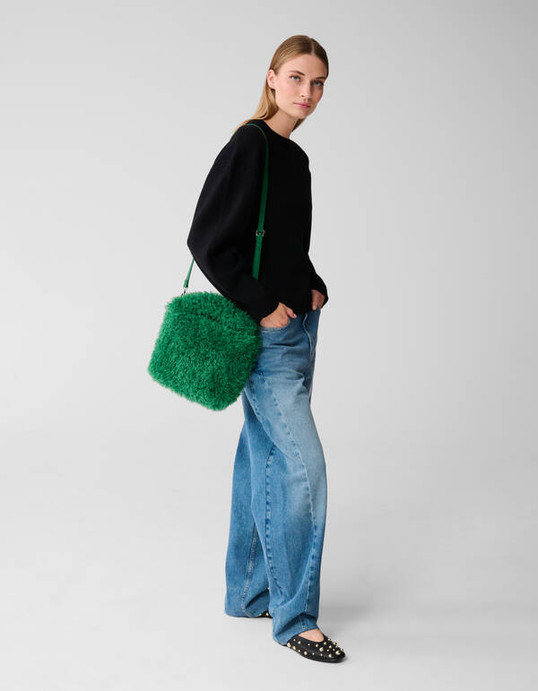 Fluffy Fur Tasche Dunkelgr&uuml;n SHOEBY ACCESSOIRES
