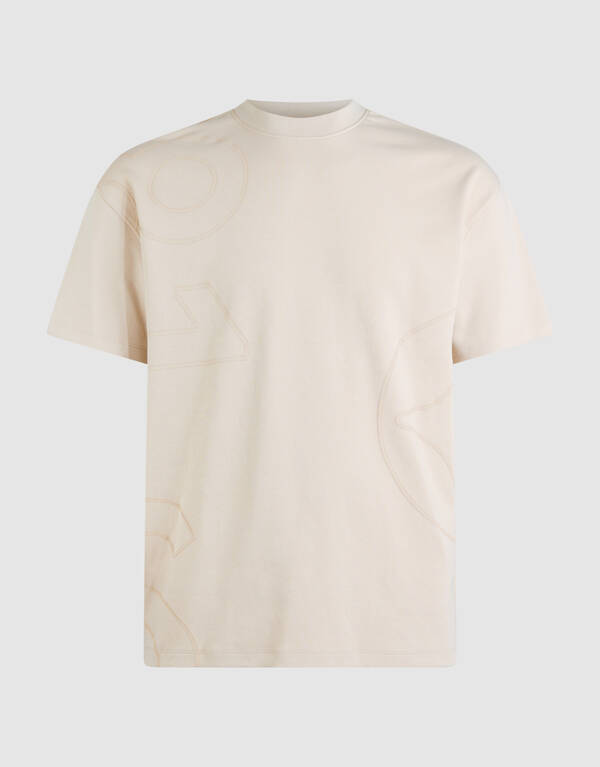 Spark Logo Print T-Shirt Beige SHOEBY MEN