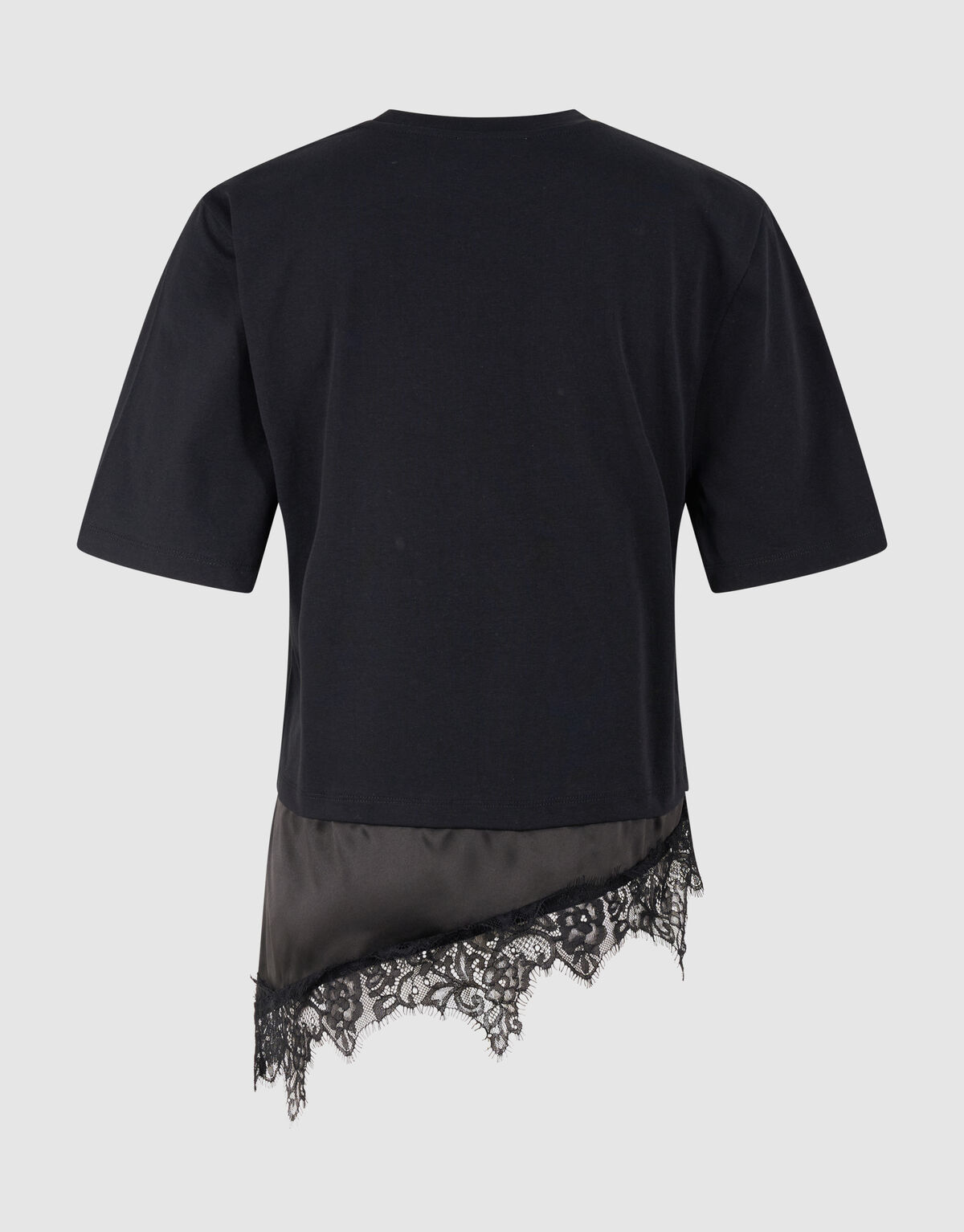 Kanten Satinen T-Shirt Schwarz SHOEBY WOMEN