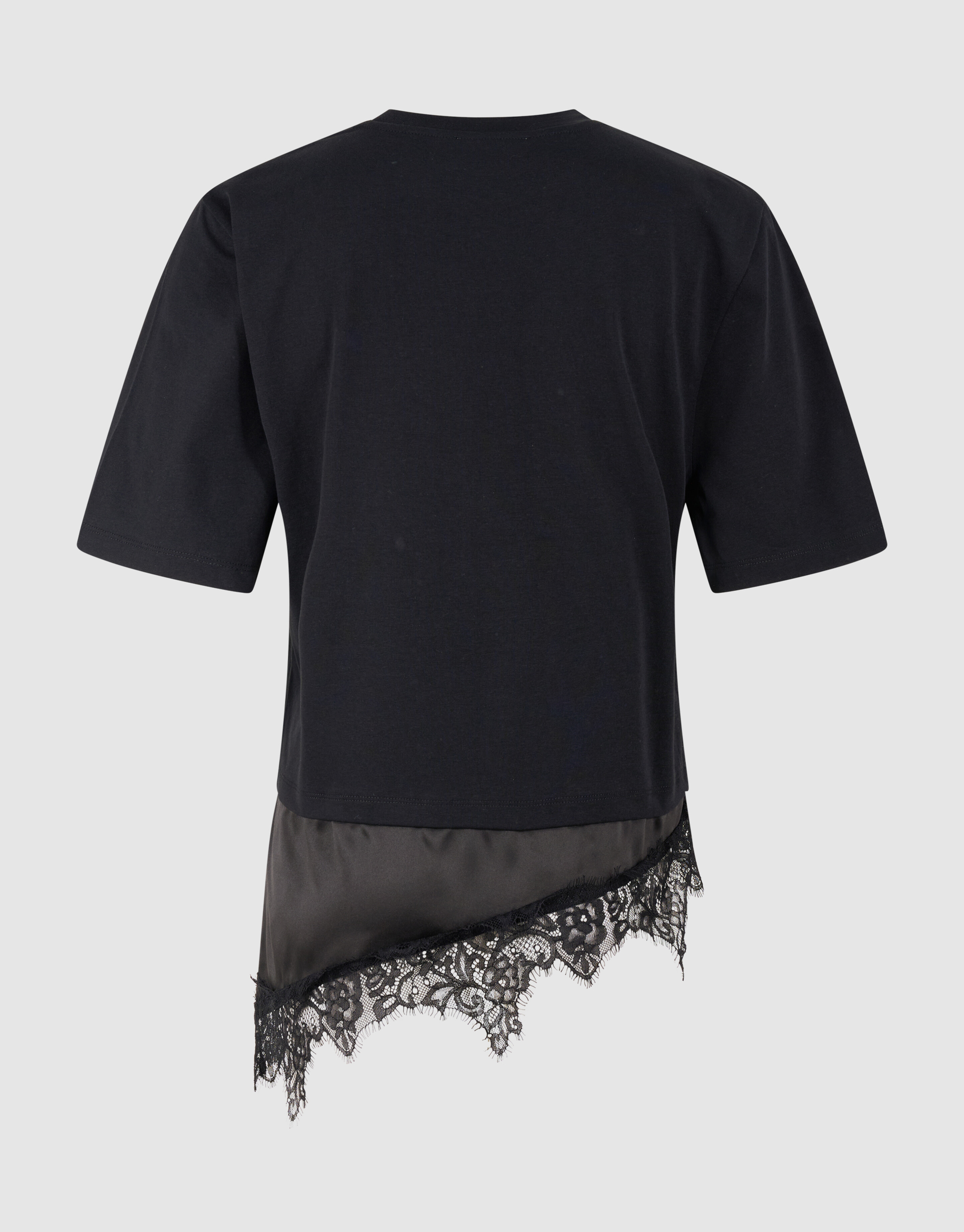 Kanten Satinen T-Shirt Schwarz SHOEBY WOMEN