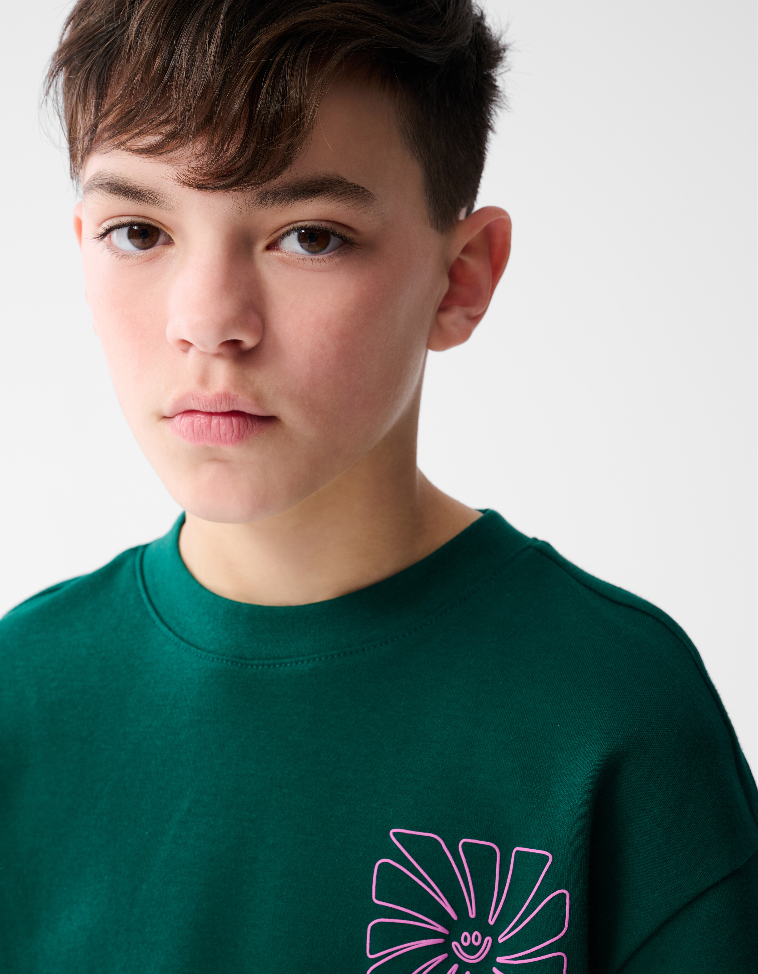 Happy Artwork T-shirt Dunkelgrün SHOEBY BOYS