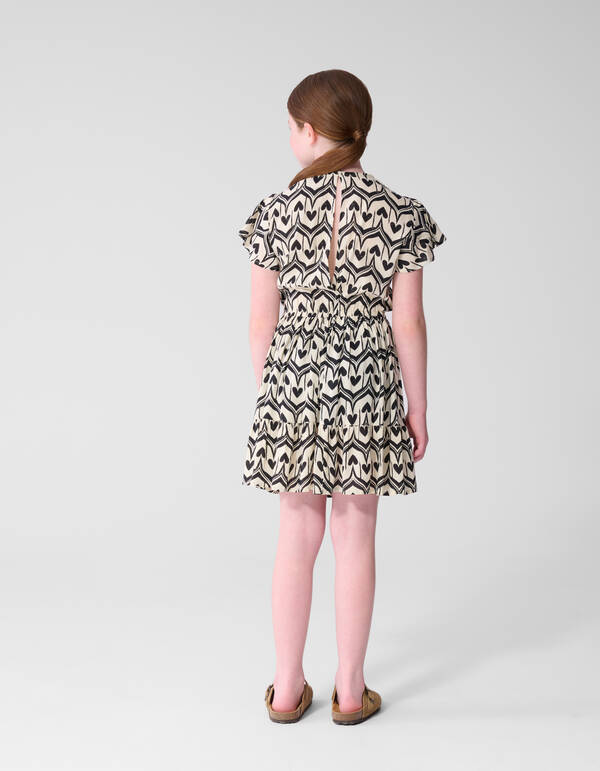 Heart Print Mini Kleid Schwarz SHOEBY GIRLS