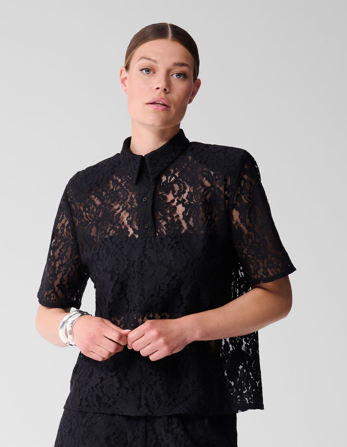 Spitzenbluse Schwarz SHOEBY WOMEN