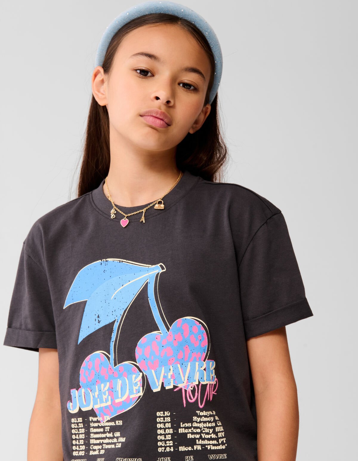 Vivre Artwork T-shirt Dunkelgrau SHOEBY GIRLS