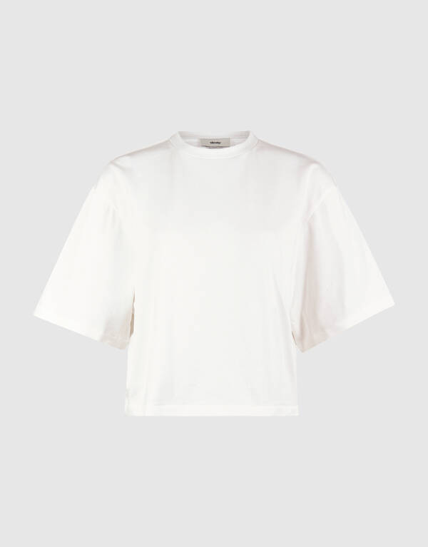 Cropped Boxy Fit T-Shirt Wei&szlig; SHOEBY WOMEN