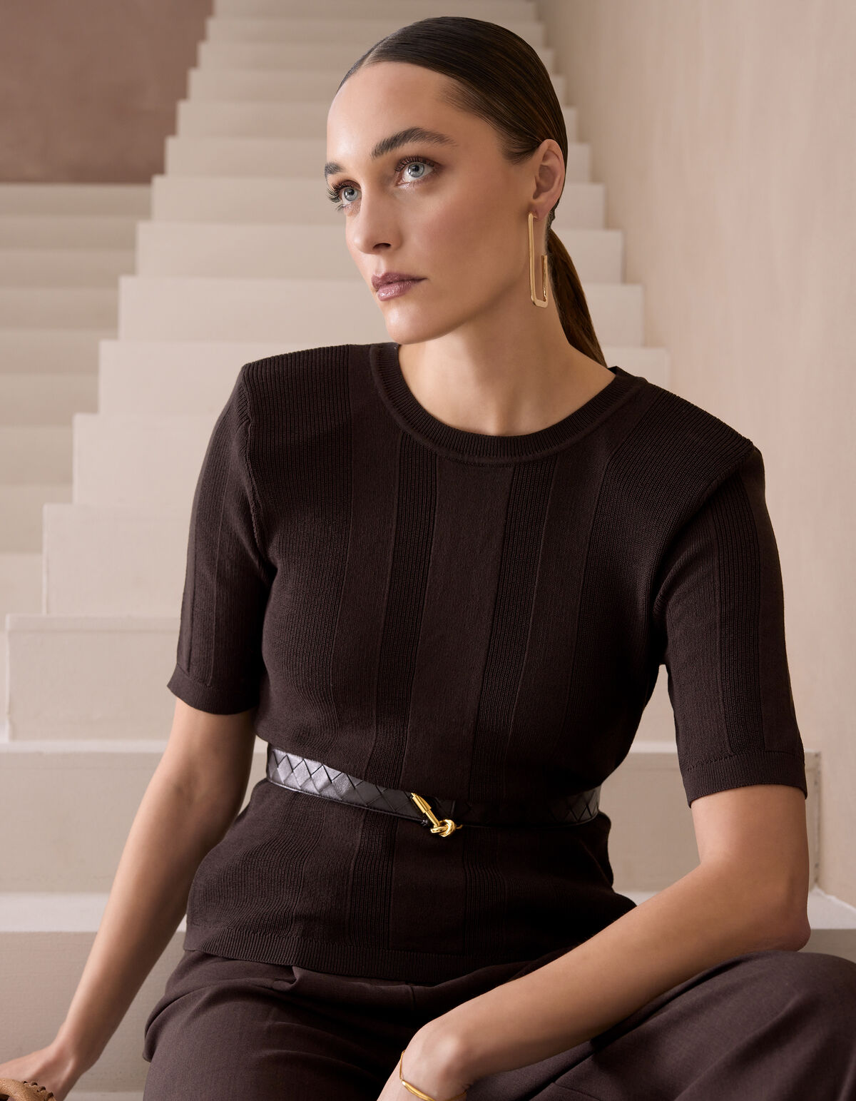 Gestricktes Rippentop Dunkelbraun von Mieke SHOEBY WOMEN