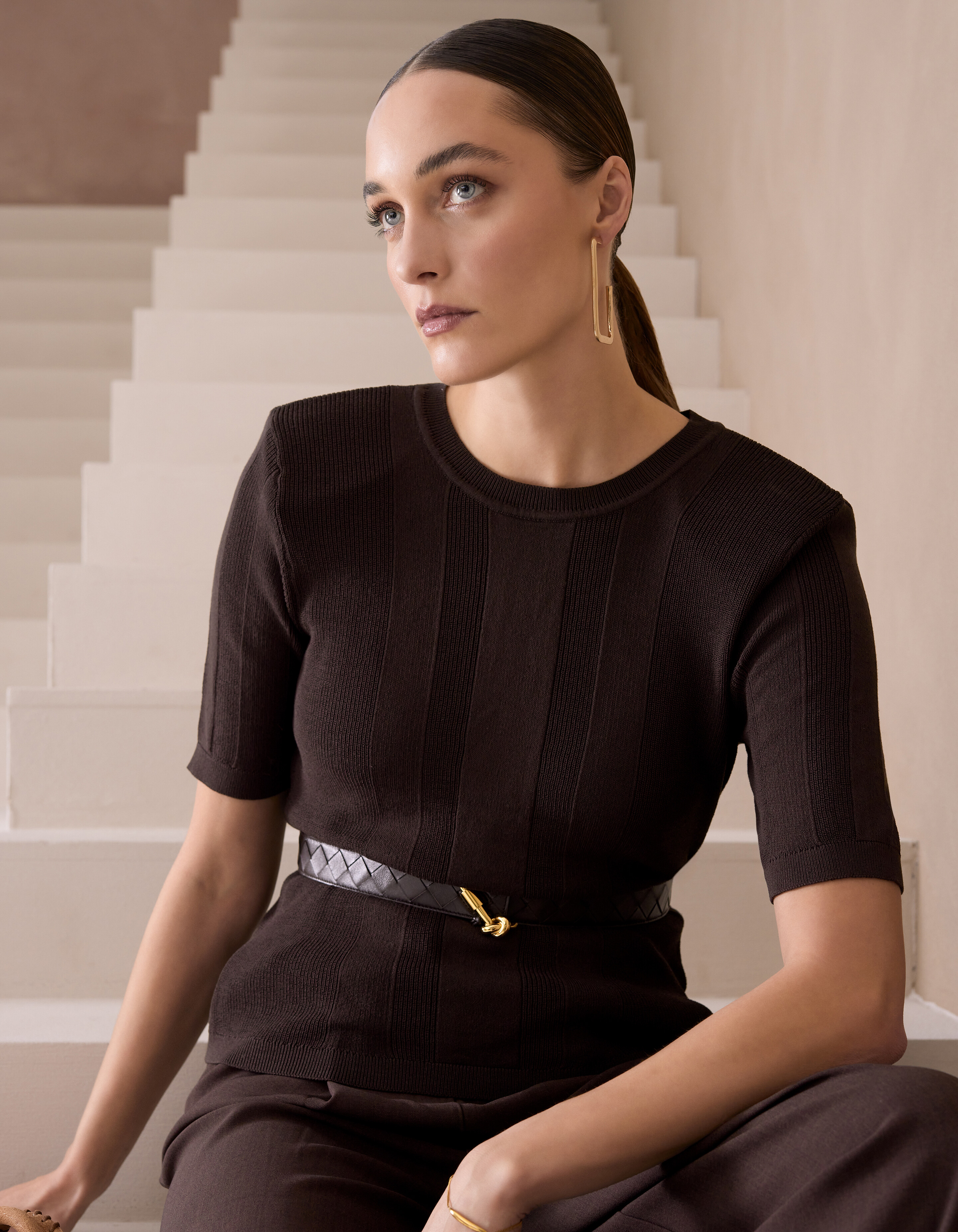 Gestricktes Rippentop Dunkelbraun von Mieke SHOEBY WOMEN