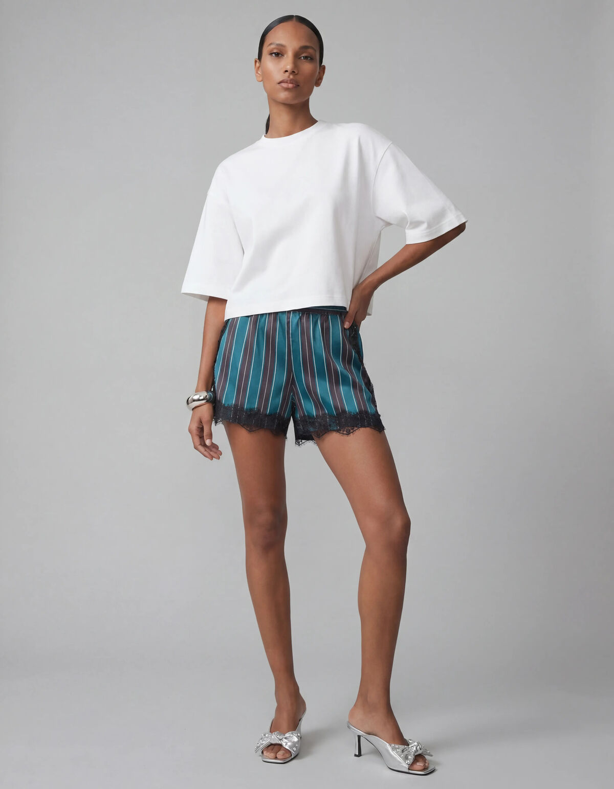 Big Shoulder T-Shirt Wei&szlig; SHOEBY WOMEN