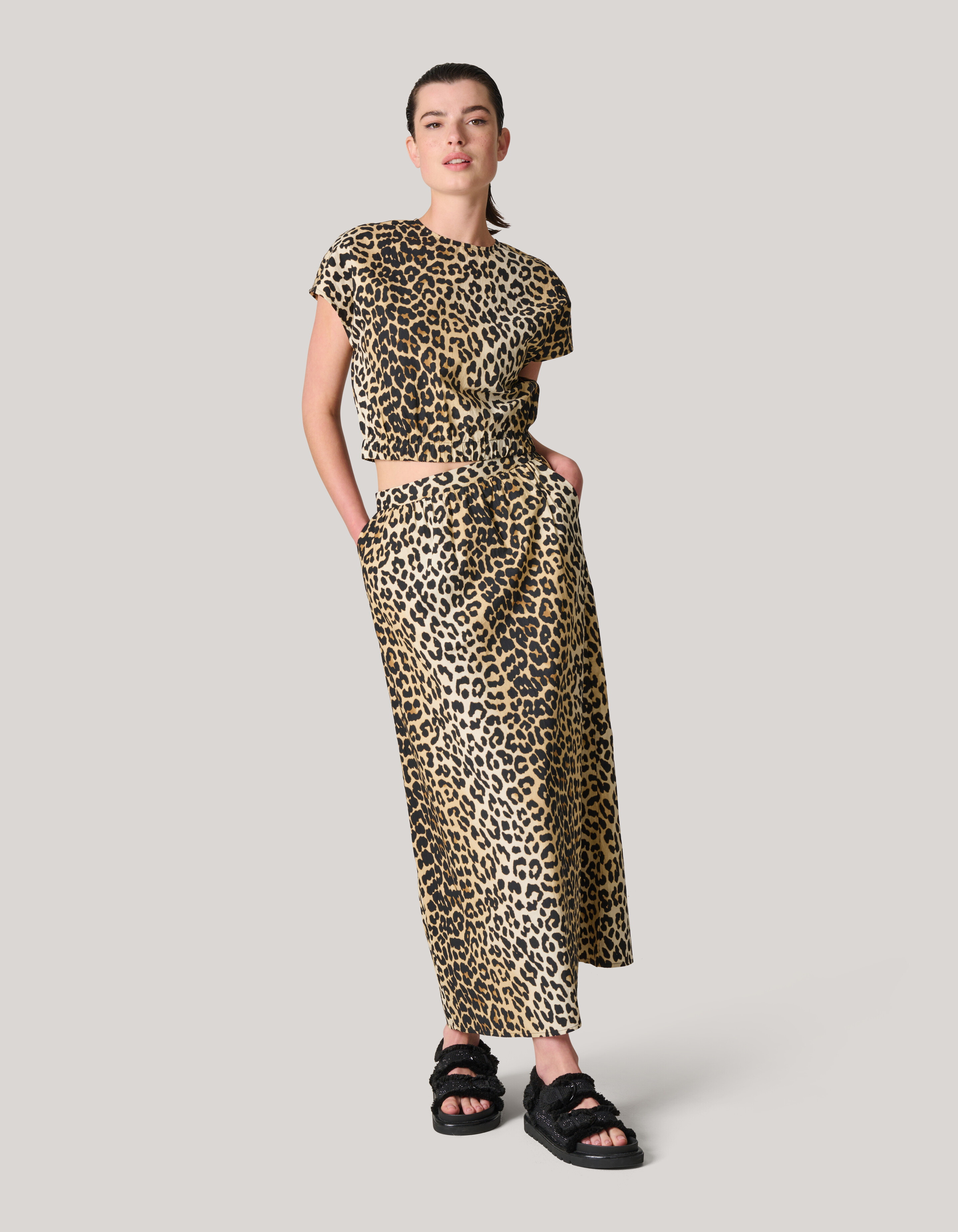 Leopard Popeline Cropped Top SHOEBY WOMEN