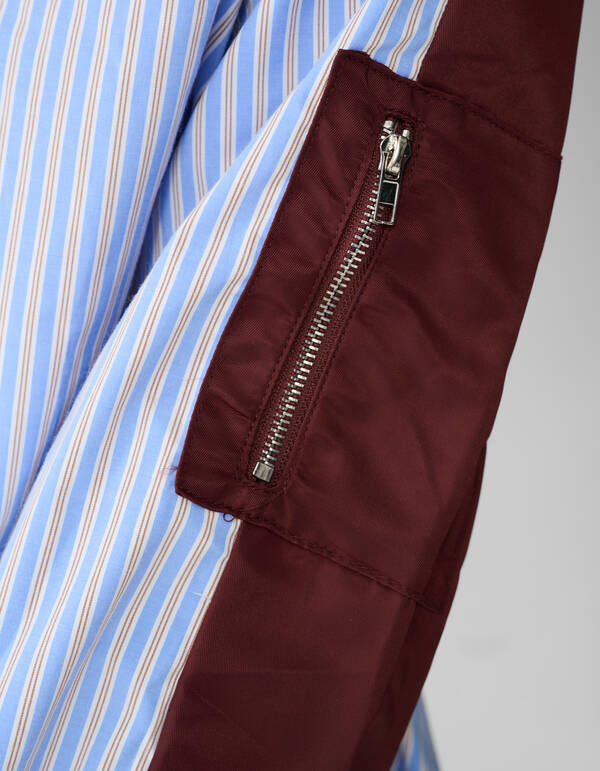 Mix Nadelstreifenbluse Blau/Dunkelrot SHOEBY WOMEN