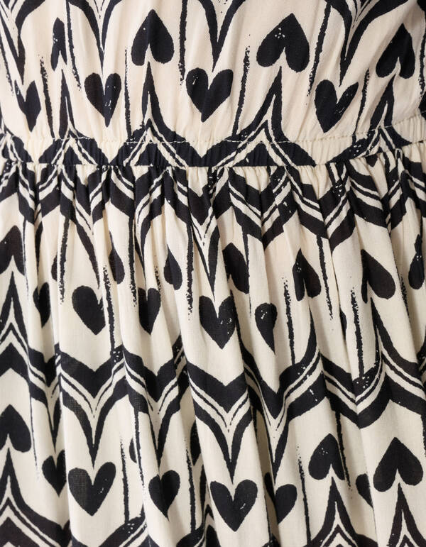 Heart Print Mini Kleid Schwarz SHOEBY GIRLS