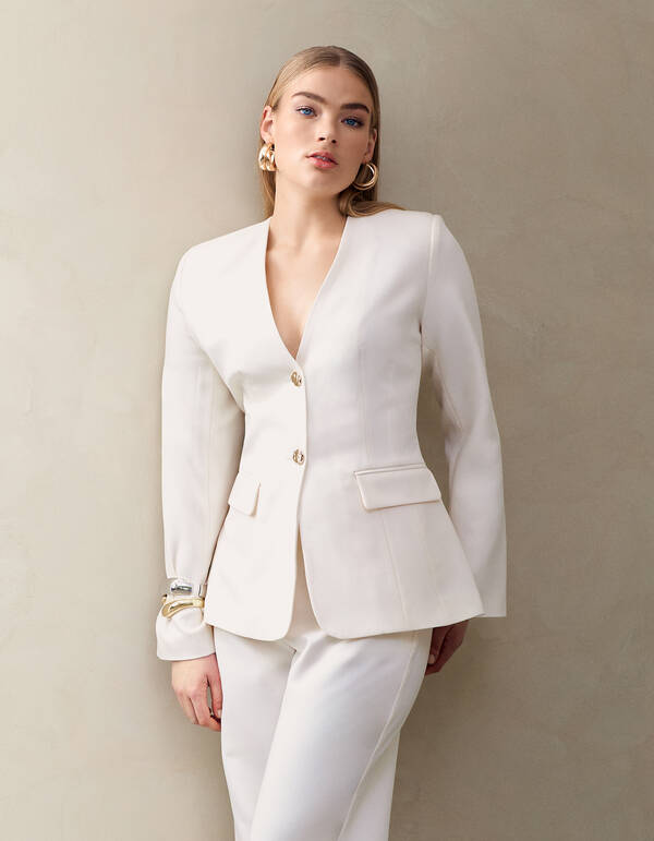 Sanduhr-Blazer Off White von Fred SHOEBY WOMEN