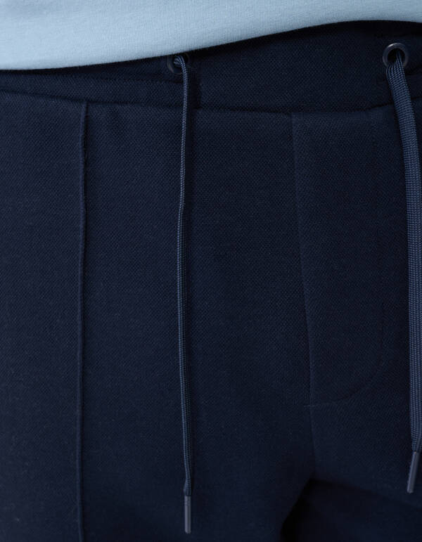 Piqu&eacute; Regular Fit Hose Dunkelblau SHOEBY MEN