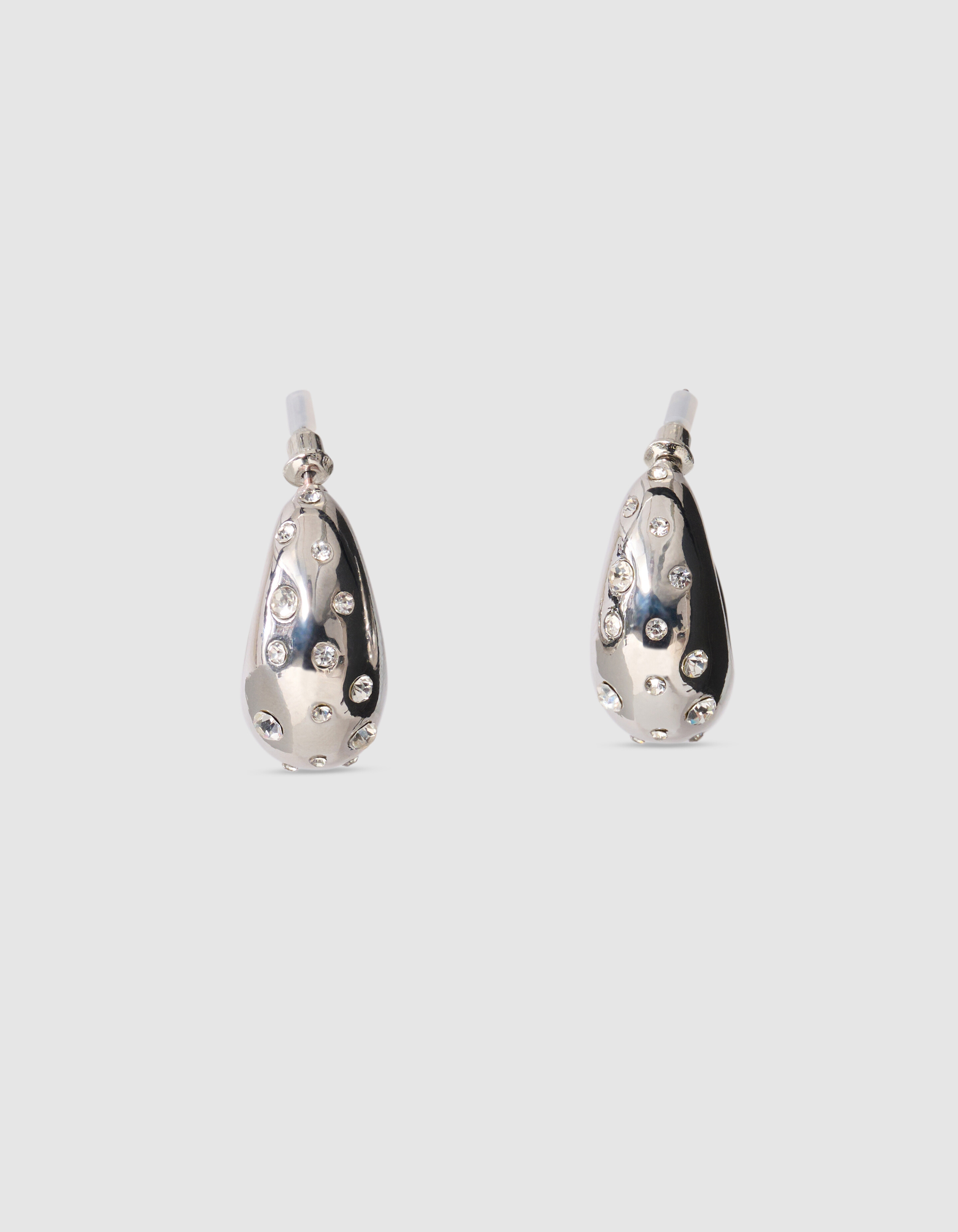 Strass Kleine Creolen Ohrringe Silber SHOEBY ACCESSOIRES