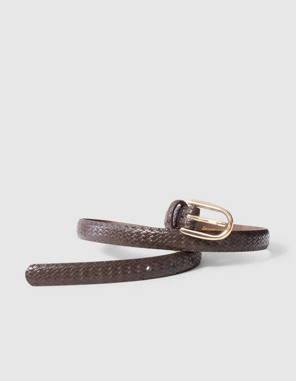 Schmaler geflochtener G&uuml;rtel, braun SHOEBY ACCESSOIRES