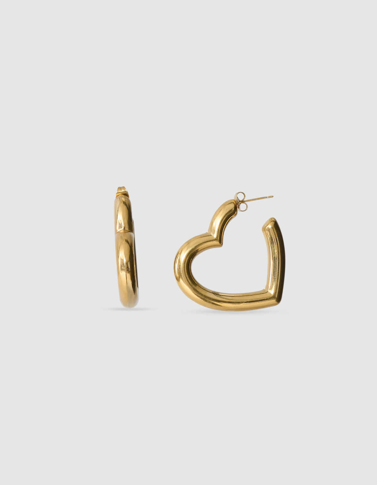 Bulky Heart Hoop Ohrringe Gold SHOEBY ACCESSOIRES