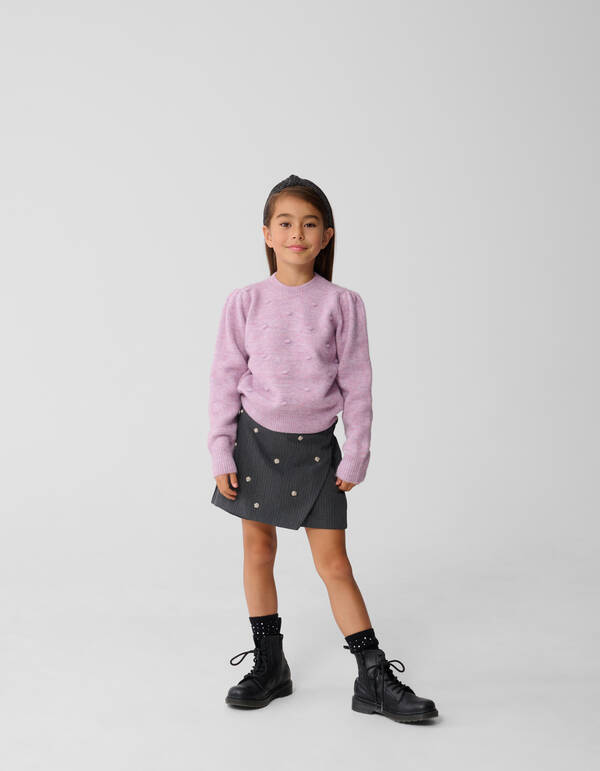 Gepunkteter Strickpullover Lila SHOEBY GIRLS