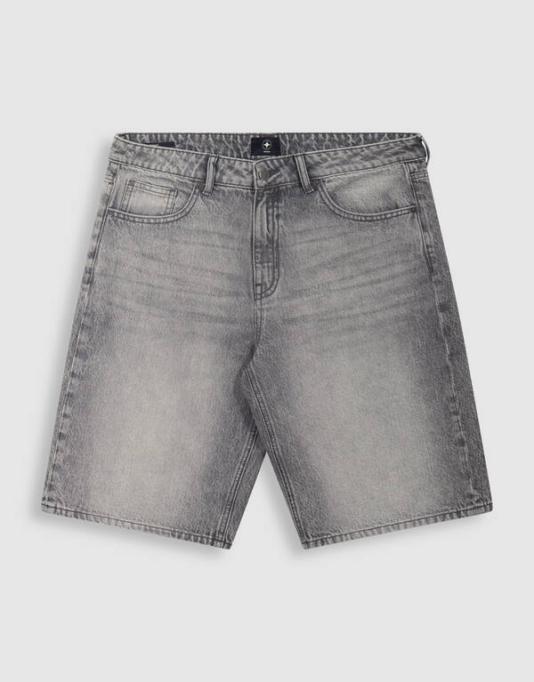 Relaxed Fit Denim Shorts Grau SHOEBY MEN