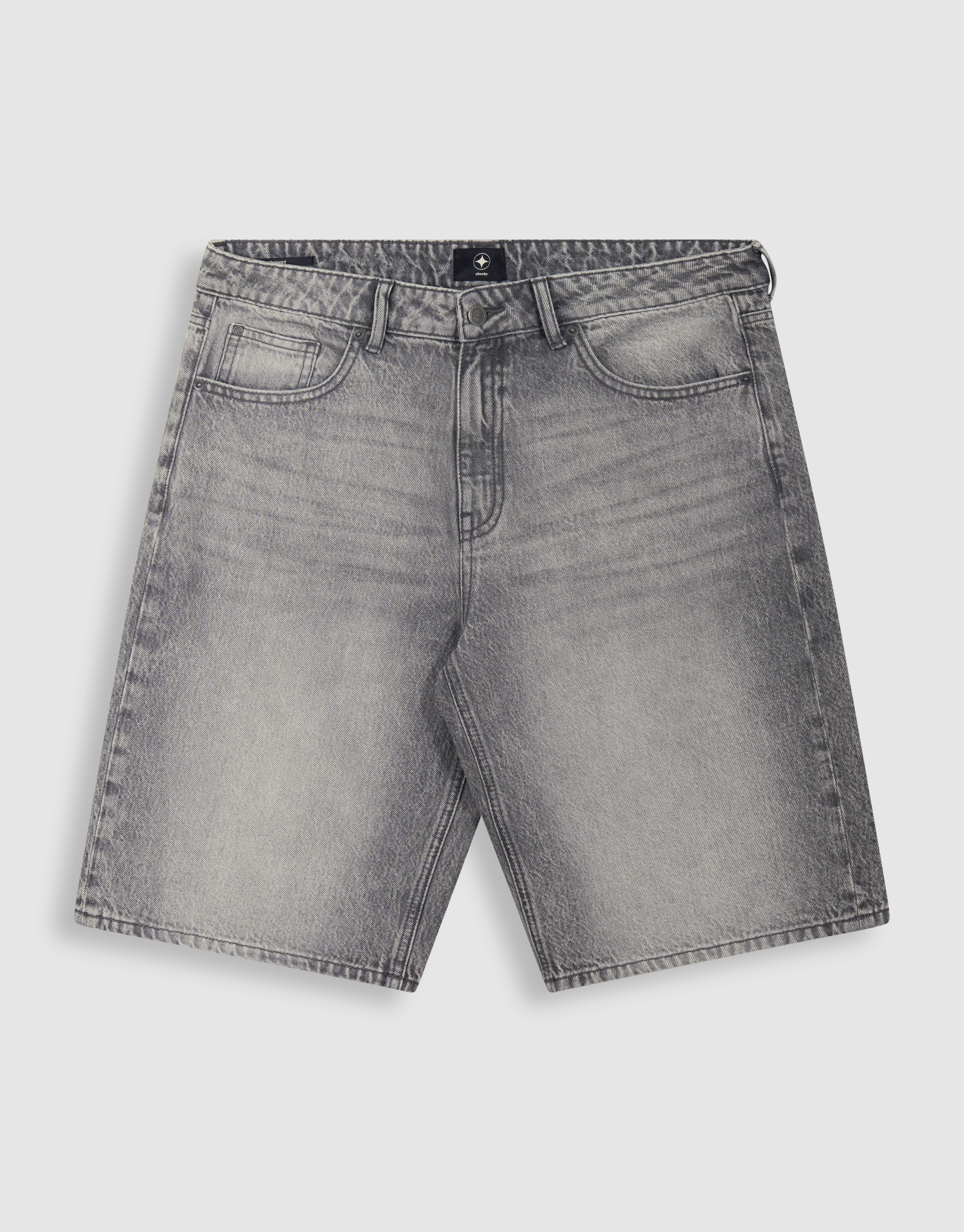 Relaxed Fit Denim Shorts Grau SHOEBY MEN