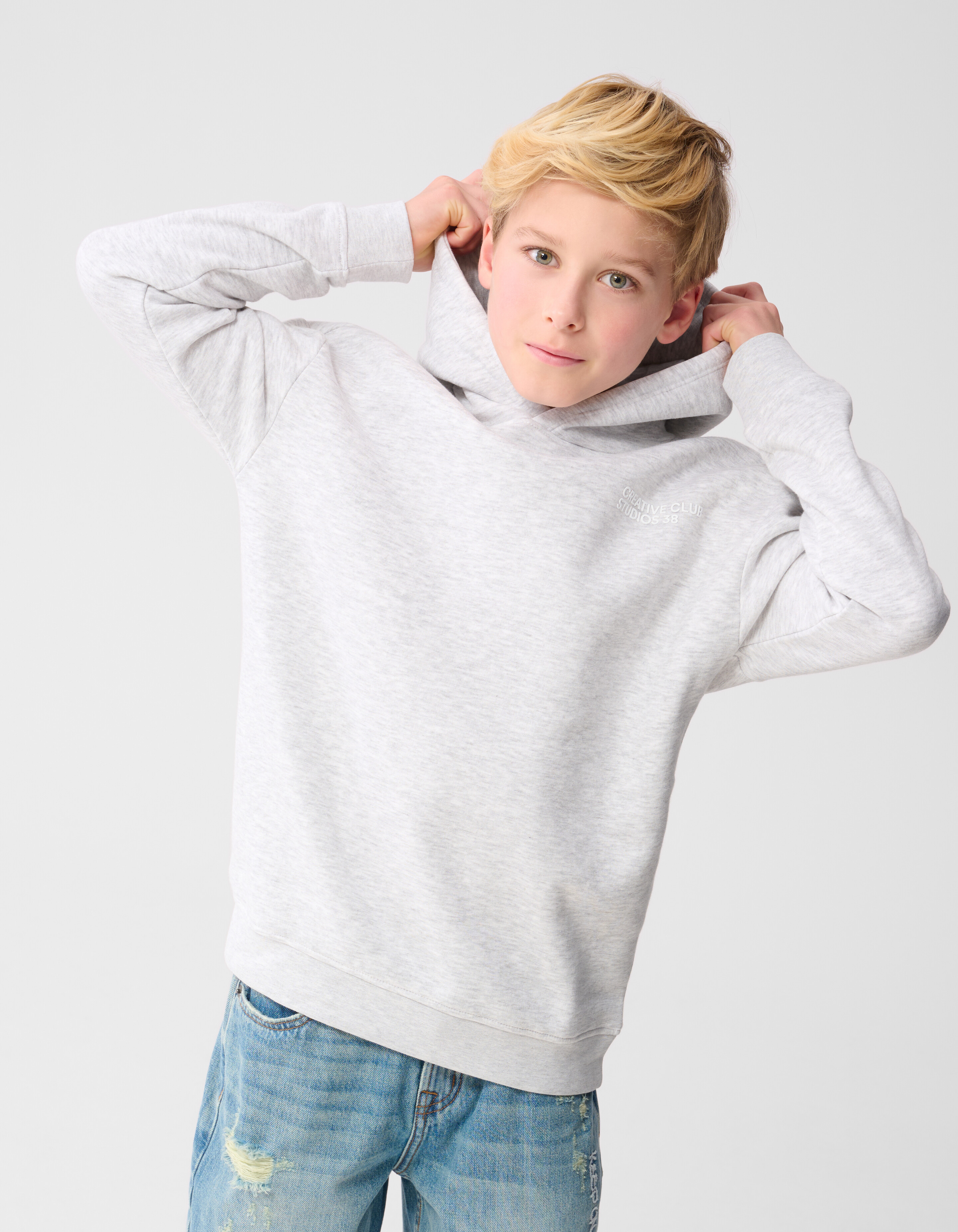 Minimalistischer Hoodie, hellgrau SHOEBY BOYS