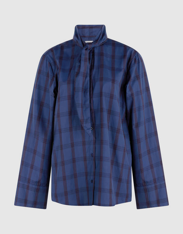Bluse im Oversize-Schnitt mit Schal Blau SHOEBY WOMEN