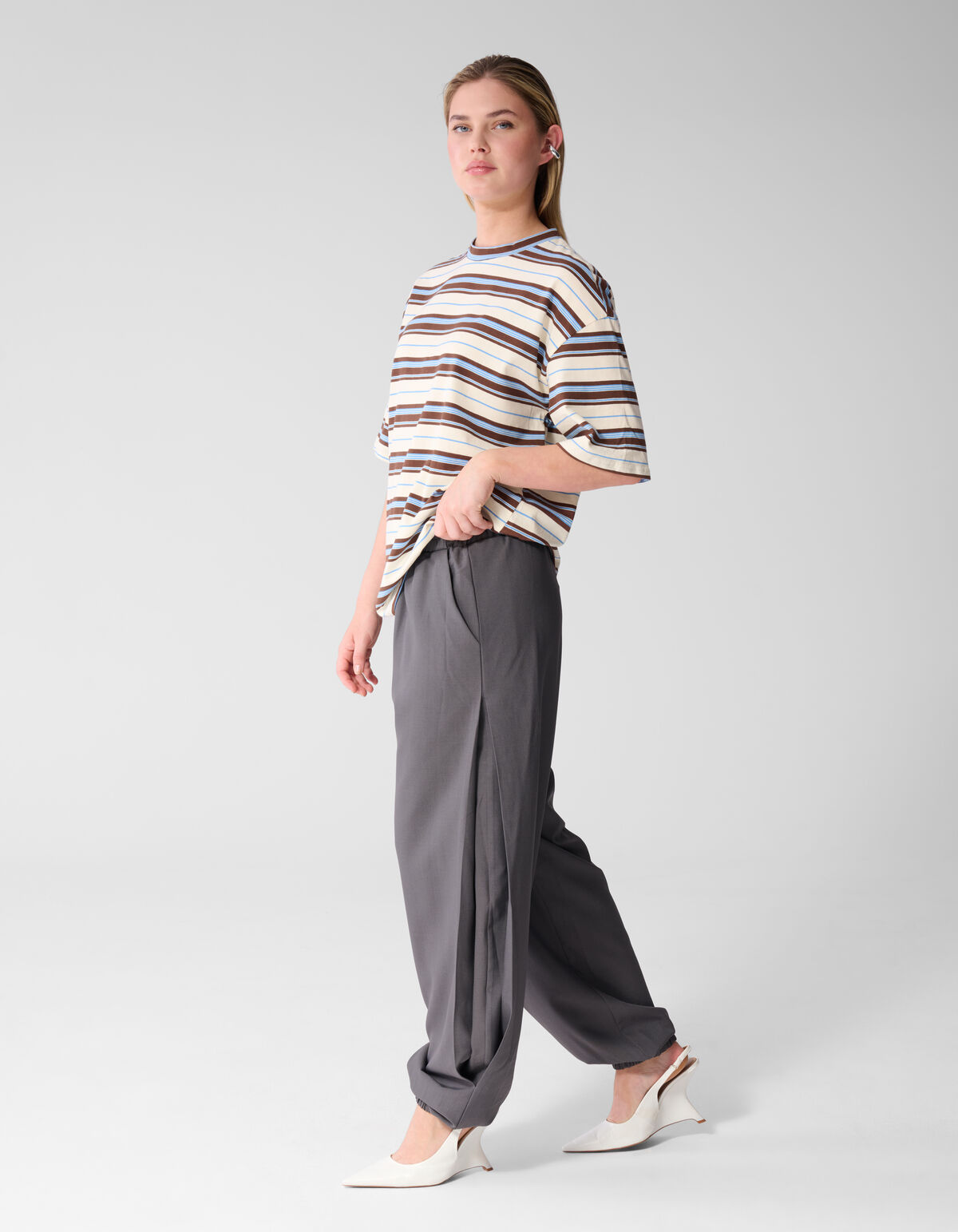 Hose &bdquo;Pleat Balloon Fit&ldquo; Grau SHOEBY WOMEN