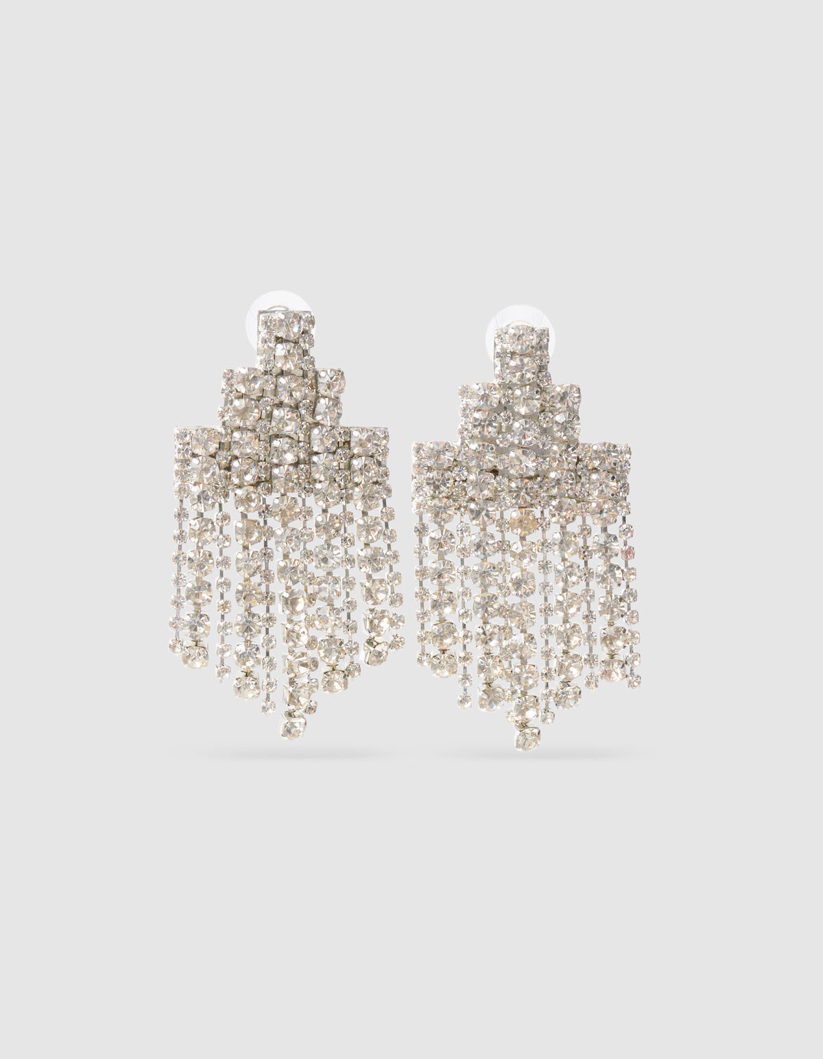 Gro&szlig;e Strass-Ohrringe Silber SHOEBY ACCESSOIRES