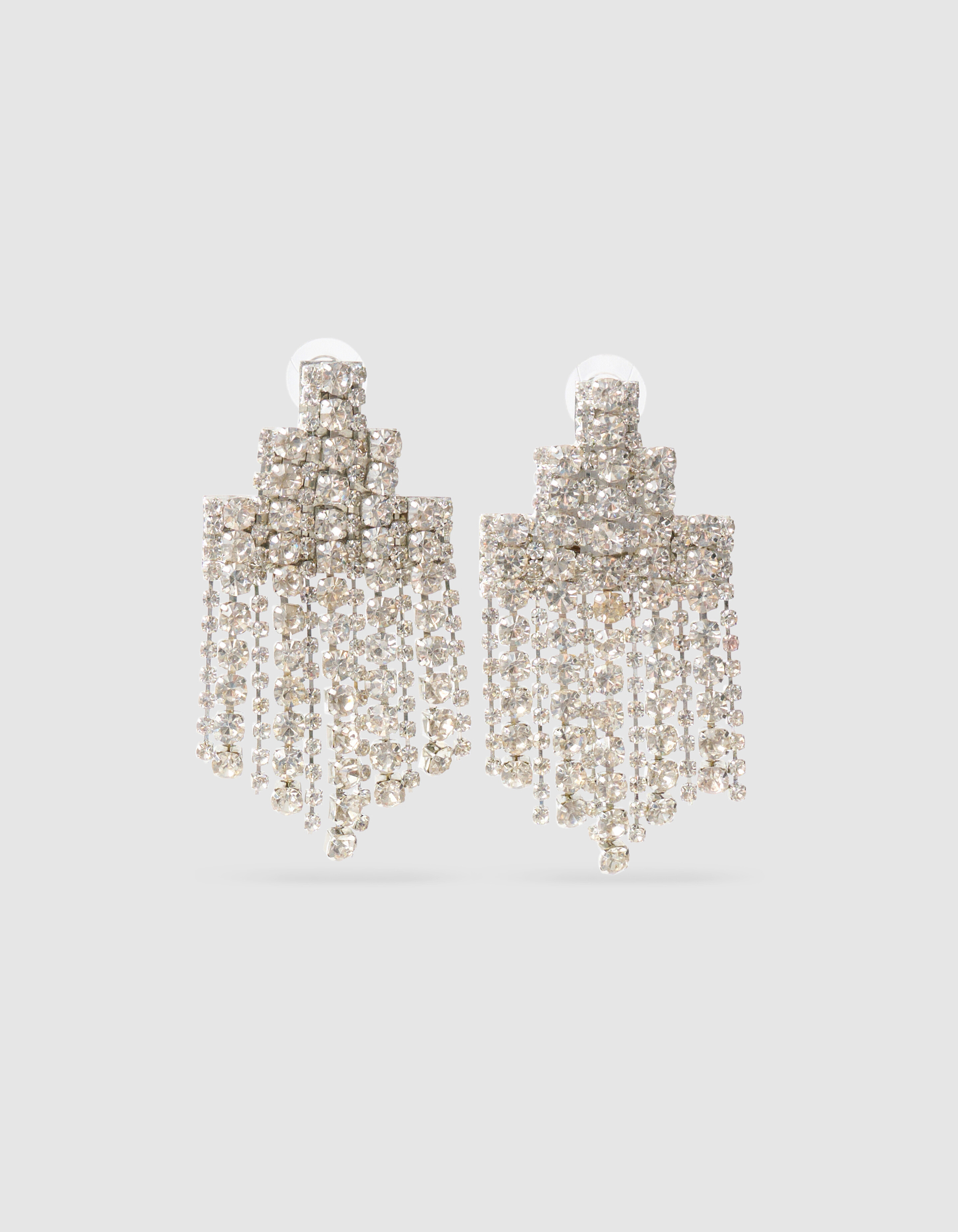 Gro&szlig;e Strass-Ohrringe Silber SHOEBY ACCESSOIRES