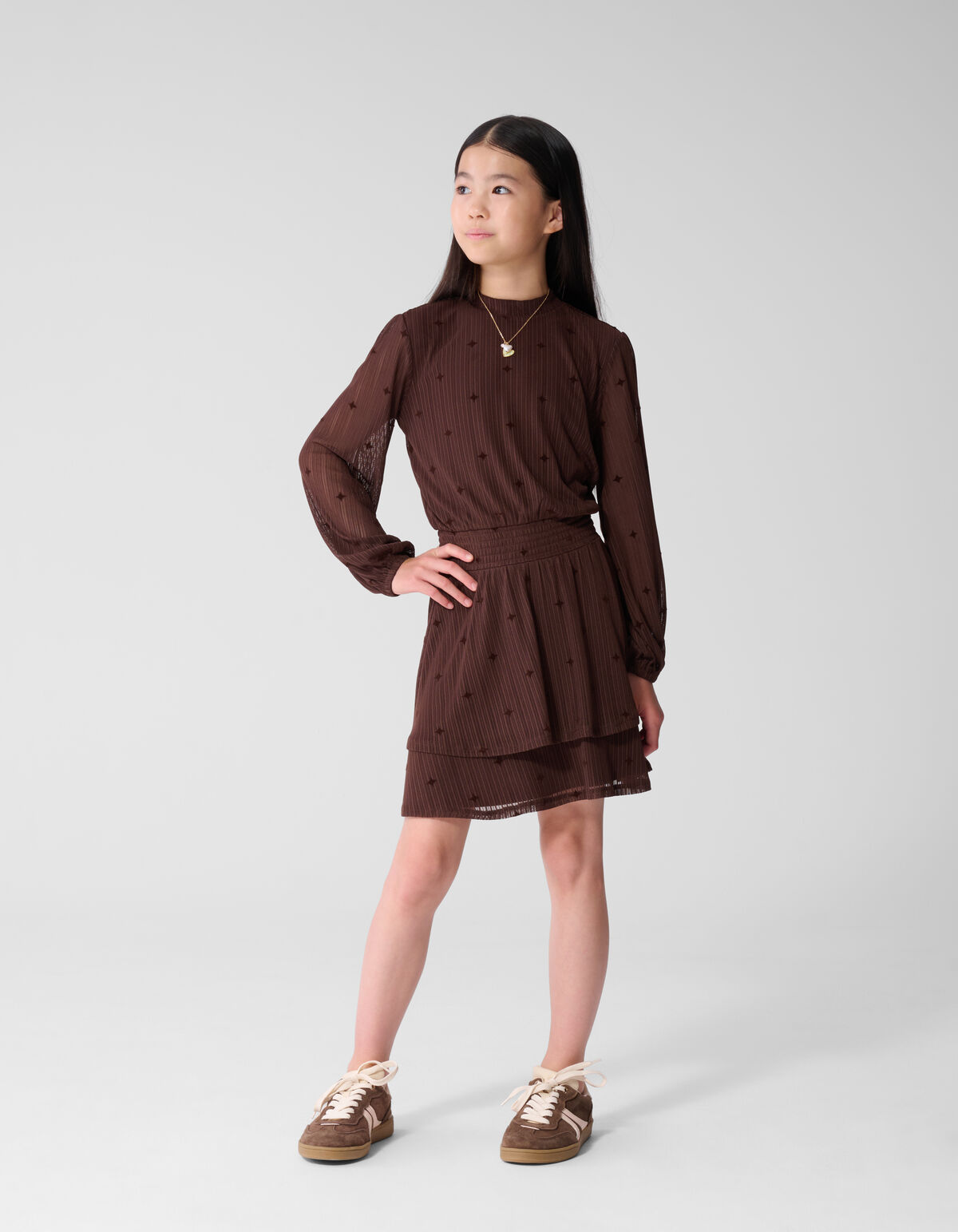 Glitzerndes Netzkleid Braun SHOEBY GIRLS