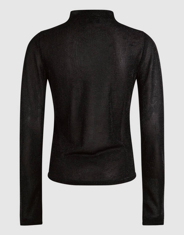 Schwarzes Glitzer-Top mit Ausschnitt SHOEBY WOMEN