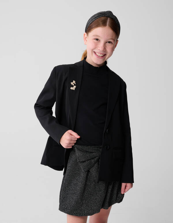 Blazer mit offenem R&uuml;cken Schwarz SHOEBY GIRLS