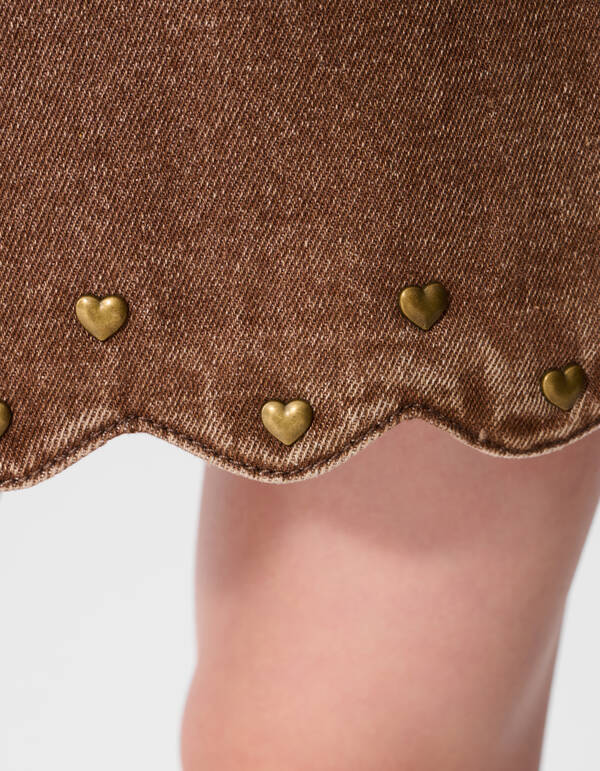 Heart Denim Skort Braun SHOEBY GIRLS